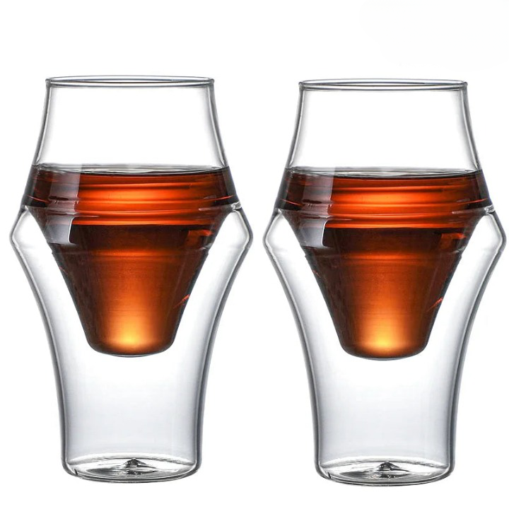 Verres à Thé Grohe Rouge - Lot De 4 X 250 Ml - Design Bauhaus - Transparent - Neuf